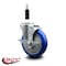 Service Caster 5'' Blue Poly Swivel 7/8'' Expanding Stem Caster with Brake SCC-EX20S514-PPUB-BLUE-TLB-78 - alternate 2
